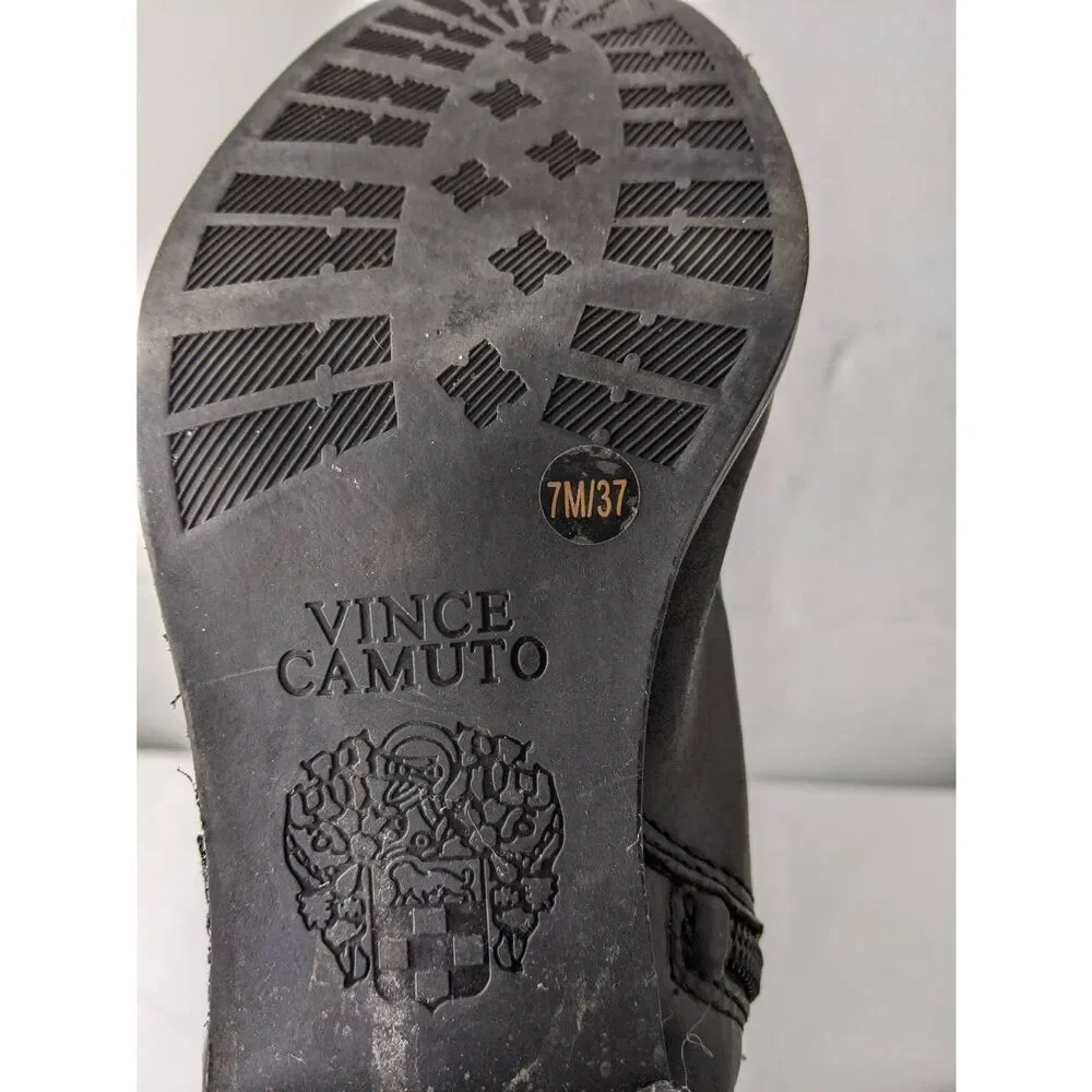 Vince Camuto Finella Knee High Riding Boots Women's Size 7 M‎ Black Leather